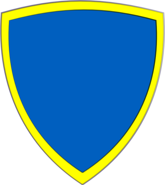 Blue And Yellow Security Shield Clipart - Blue And Yellow Shield (534x597)