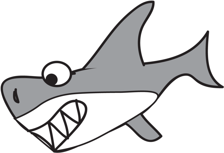 Cartoon Shark Cartoon Great White Shark Free Download - Transparent Cartoon Shark (1000x714)