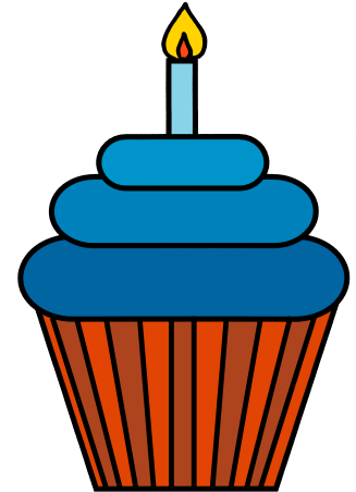 Blue Cupcakes Clipart - Blue Cupcakes Clipart (374x480)