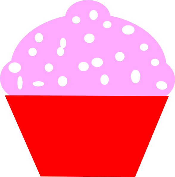 Cupcake Red Pink Circle Clip Art At Clker - Clip Art (588x597)