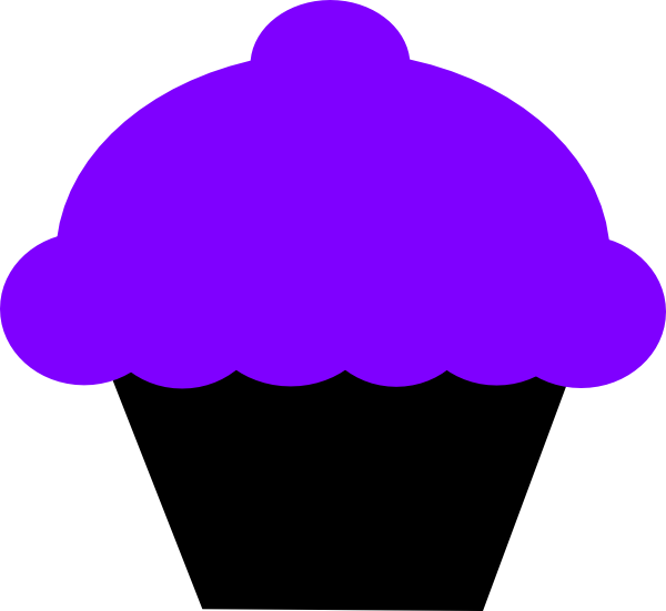 Purple Cupcake Clipart - Traceable Cupcake (600x551)