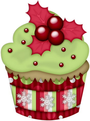 Christmas Clipartchristmas Printableschristmas - Christmas Cupcakes Clipart Png (350x470)