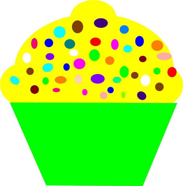 Cupcake Yelllow Clip Art - 'all Mine!' Cupcake Rectangle Magnet (588x598)