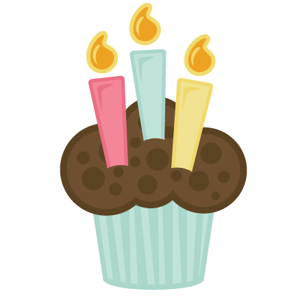 Cupcake With Candles Svg File For Scrapbooking Cardmaking - Cupcake With Candle Png (432x432)