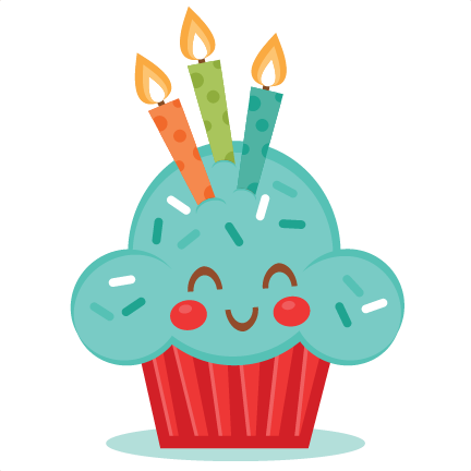 Cute Birthday Cupcake Svg Scrapbook Cut File Cute Clipart - Cute Birthday Clipart (432x432)