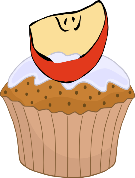 Daniela Cliparts - Cartoon Cupcake With Cherry On Top (450x595)