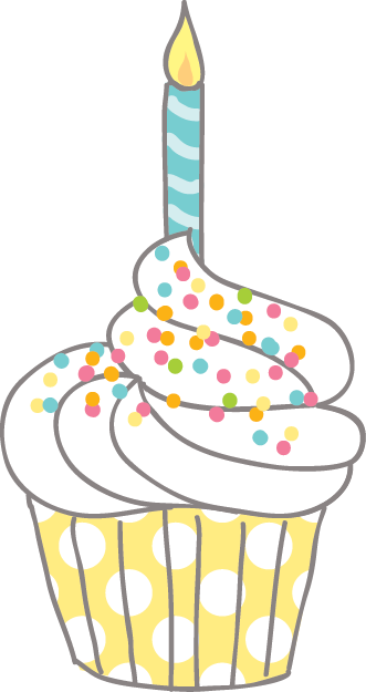 Simply Click On Picture And Save To Your Computer *clip - Happy Birthday Cupcake Clipart (331x625)