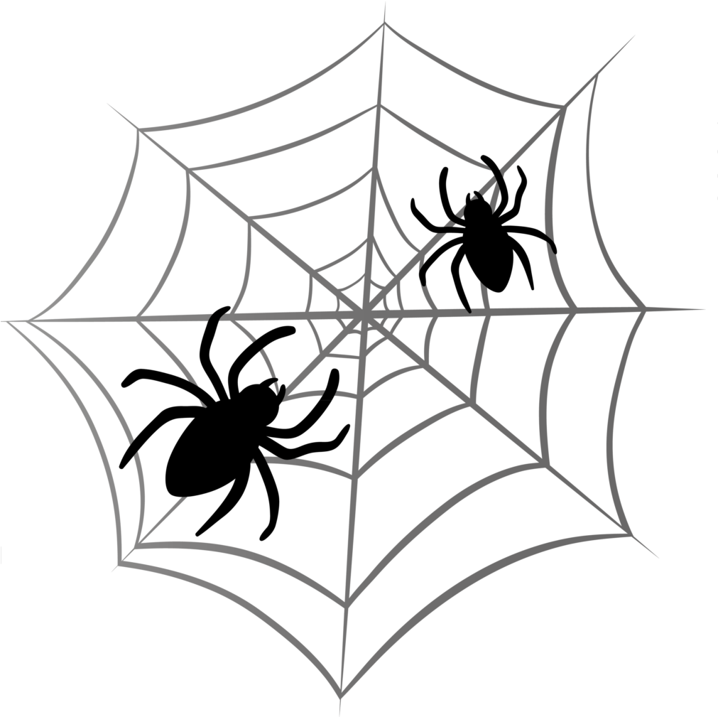 Black And White Spider Clipart - Halloween Clip Art Png (1010x1024)