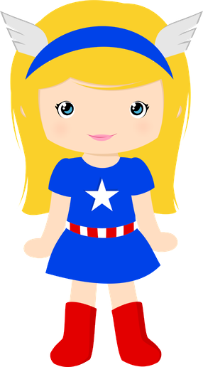 Super Girl Clipart Printable - Capitan America Girl Dibujo (286x516)