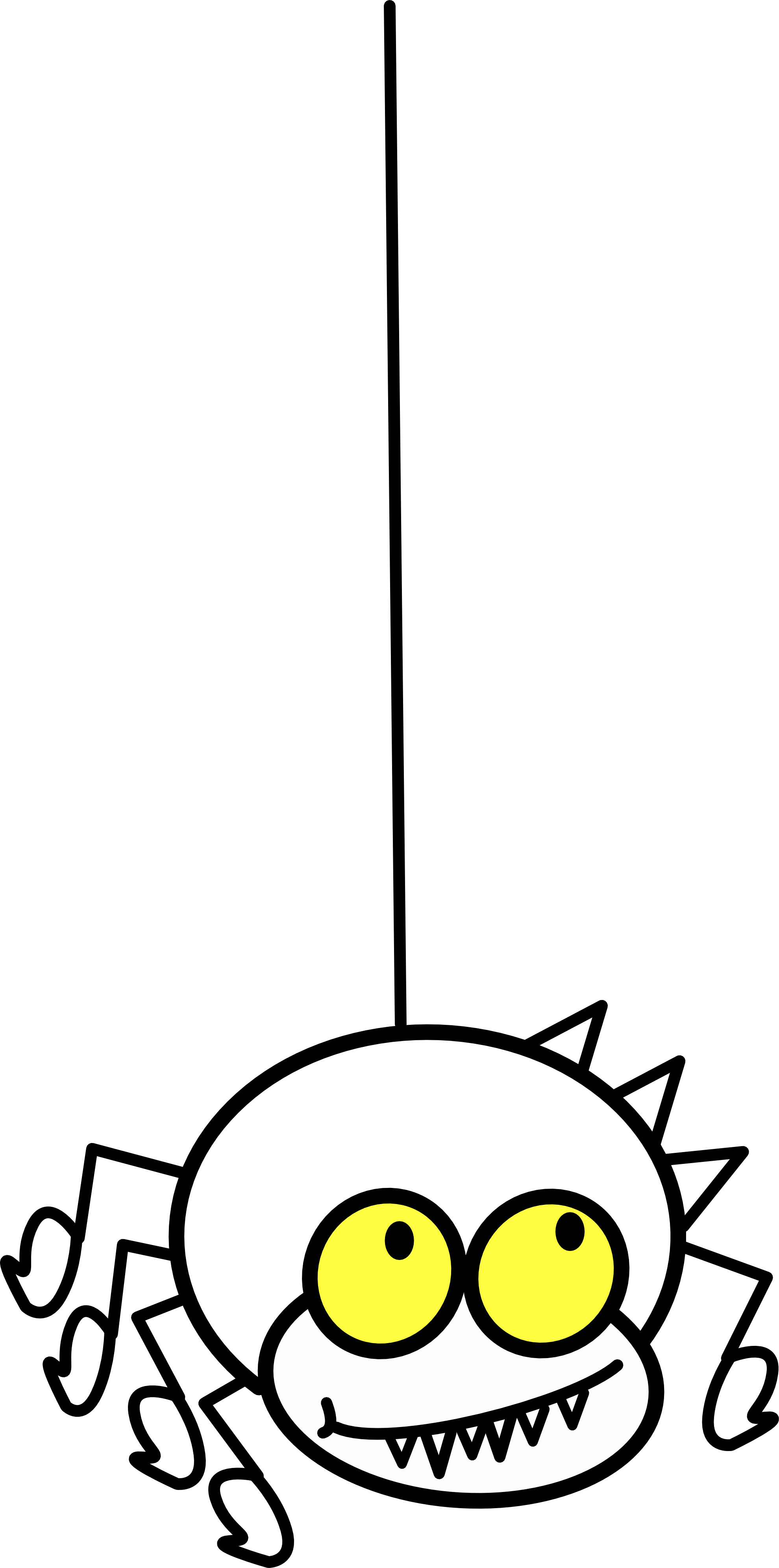 Itsy - Bitsy - Spider - Clipart - Spider Cartoon Hanging (1979x3981)