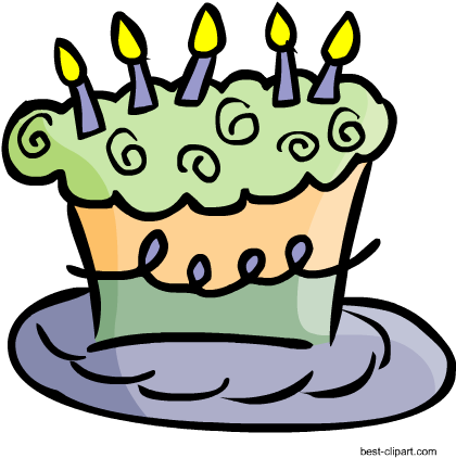 Funky Birthday Cake With Candles, Free Png Clip Art - Happy Birthday Cards To Print (450x450)