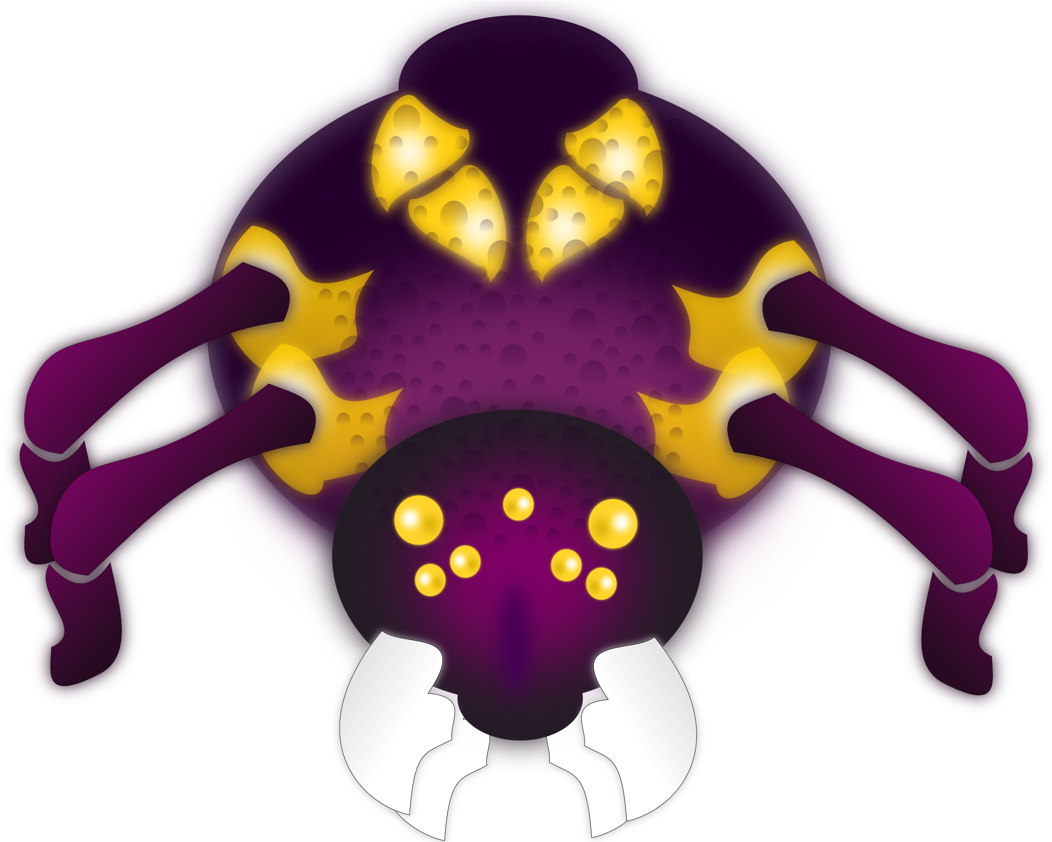 Purple Spider - Yellow And Purple Spider (2400x1698)