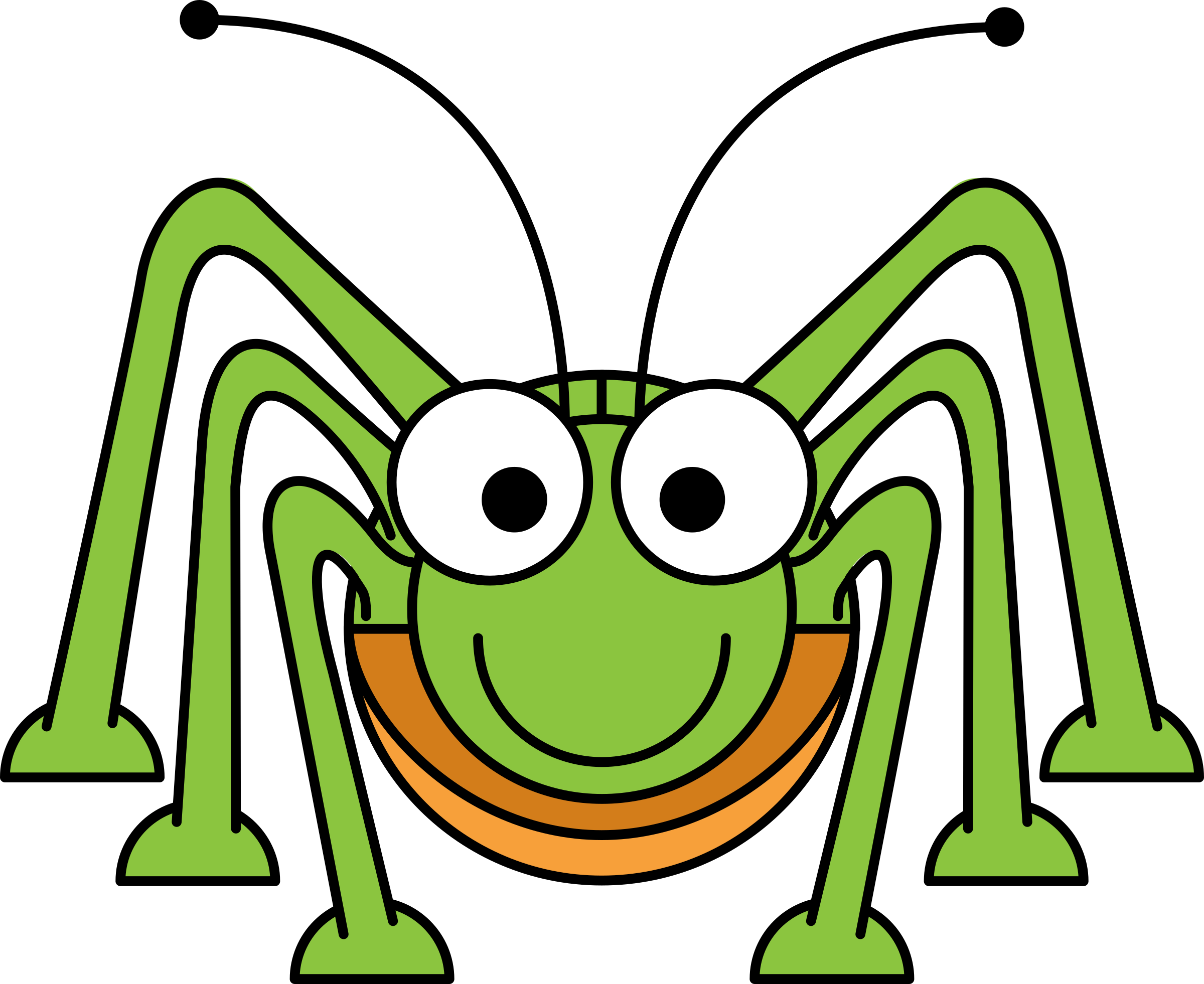 Cute Green Spider Mascot - Cartoon Grasshopper (2400x1962)