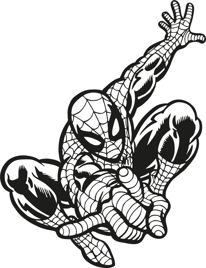 Spider Man Transparent Png Image 2 - Spiderman Black And White (656x853)