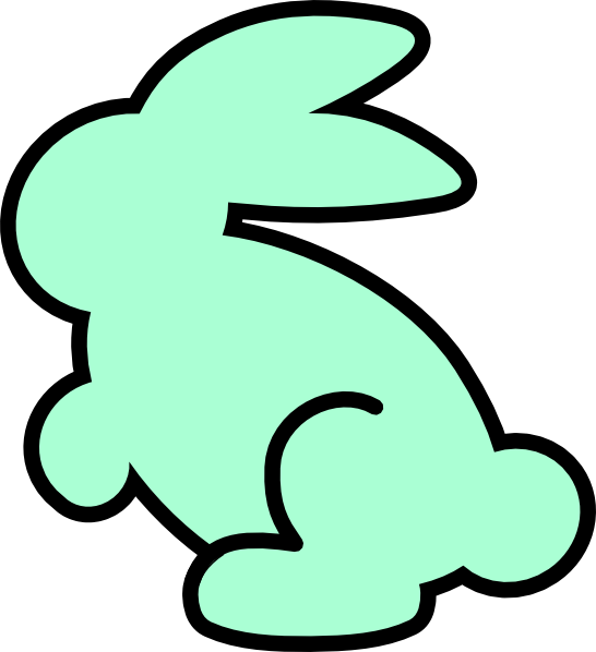 Soft Sea Green Bunny Clip Art At Clker - Easter Bunny Images Black And White (546x598)