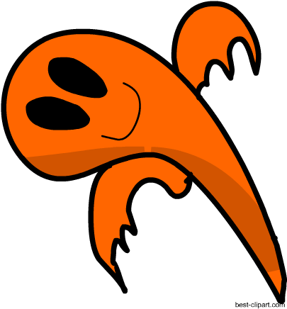 Cute Orange Ghost Free Clip Art Image - Clip Art (450x450)