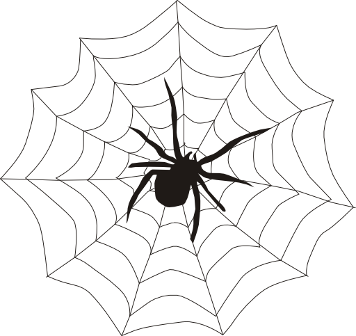 Spider On Web Clipart (512x483)