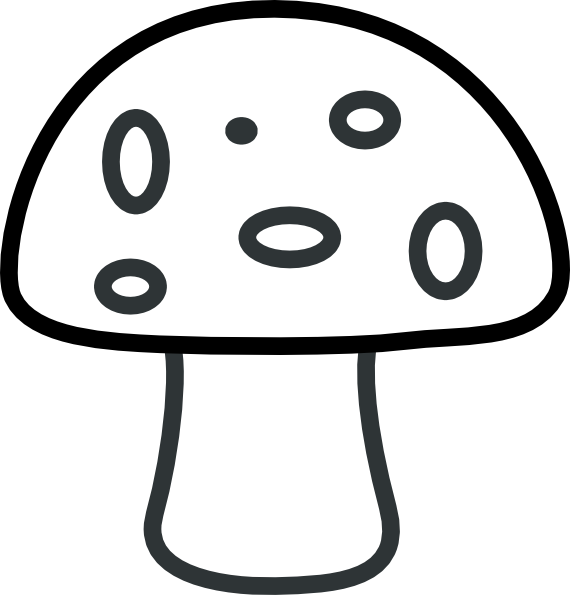 Mushroom Black And White (570x595)