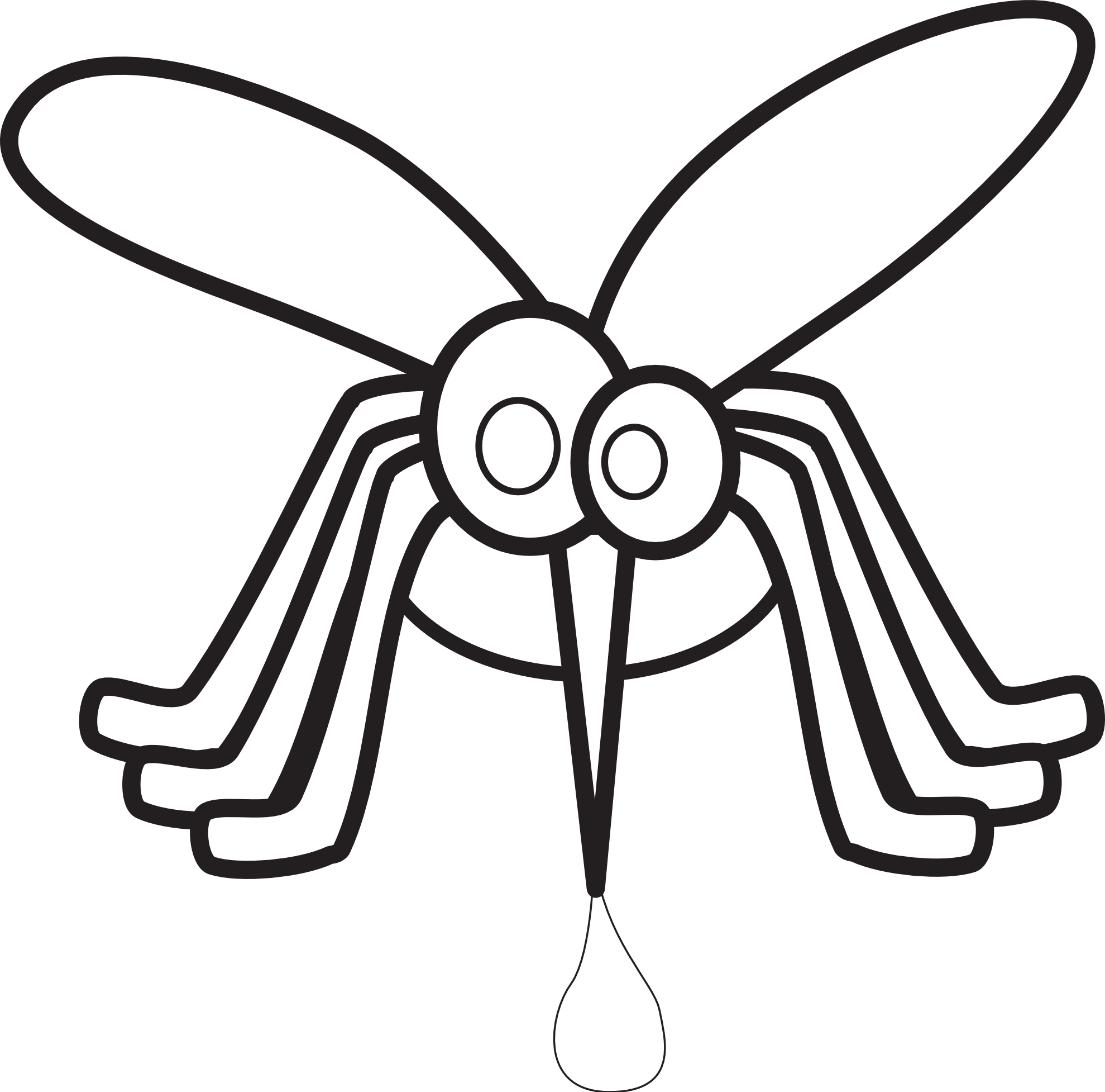 Mosquito Clip Art - Mosquito Clipart Black And White (1979x1954)