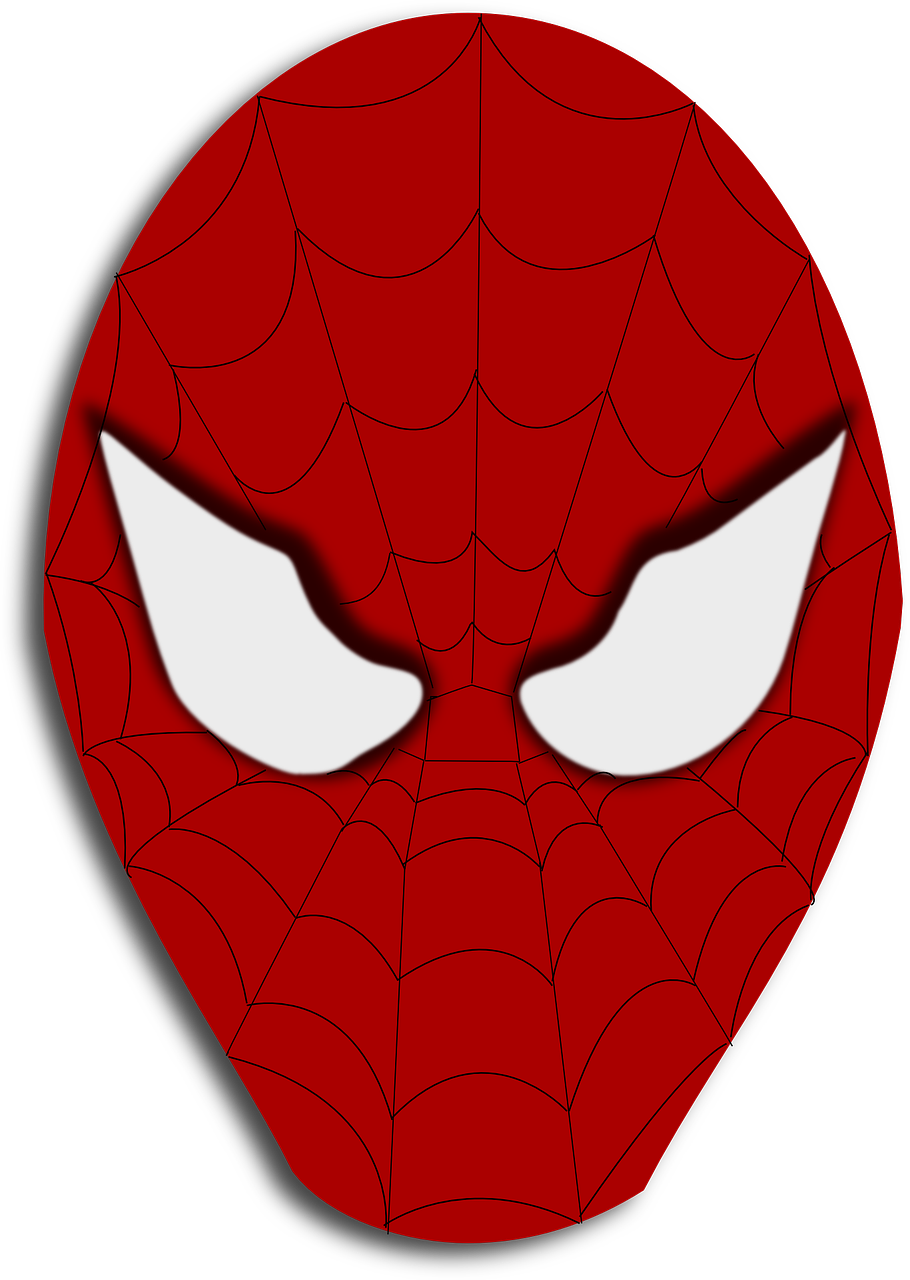 Spider - Web - Clipart - Transparent - Spiderman Face Transparent Background (566x800)