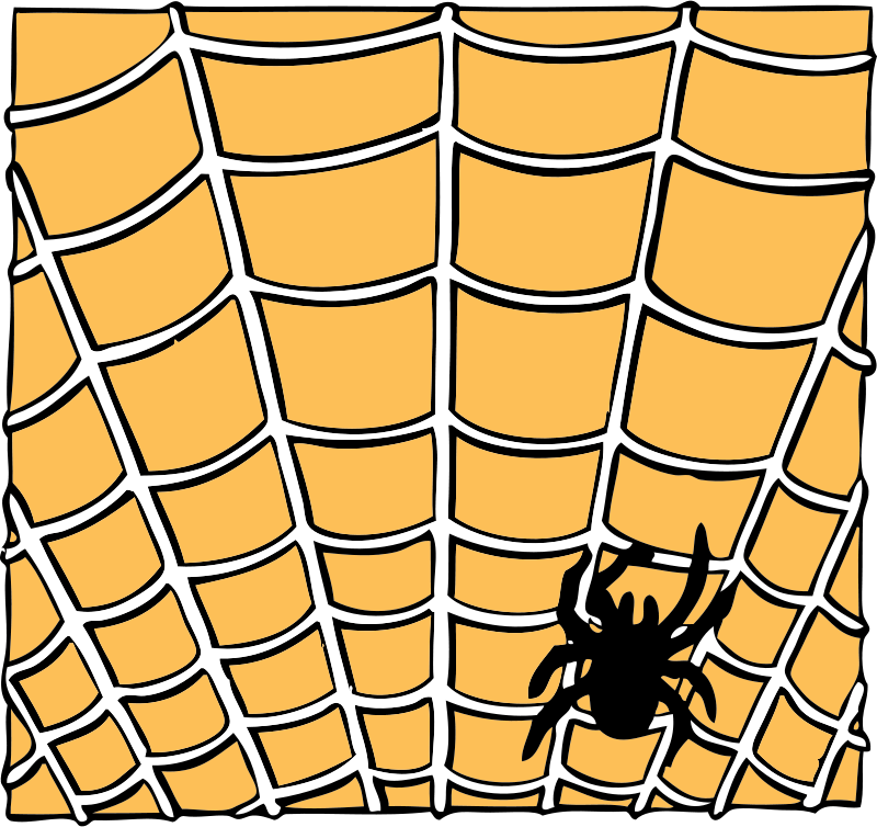 Free Spider On A Spider Web - Halloween Clip Art Background (800x754)