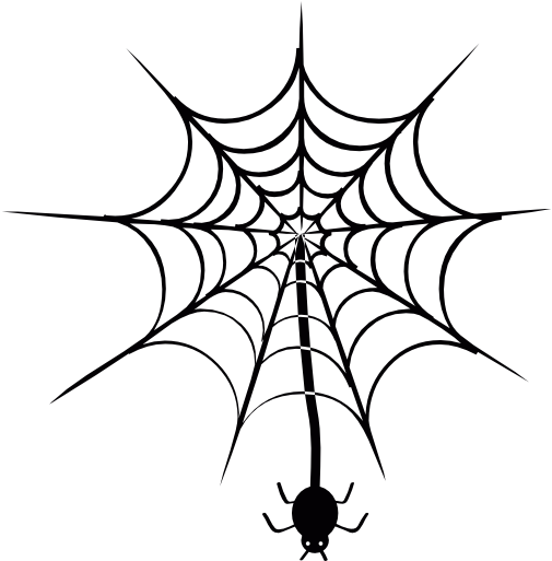 Spider Hanging Of Web Free Icon - Spider Web Simple Drawings (512x512)