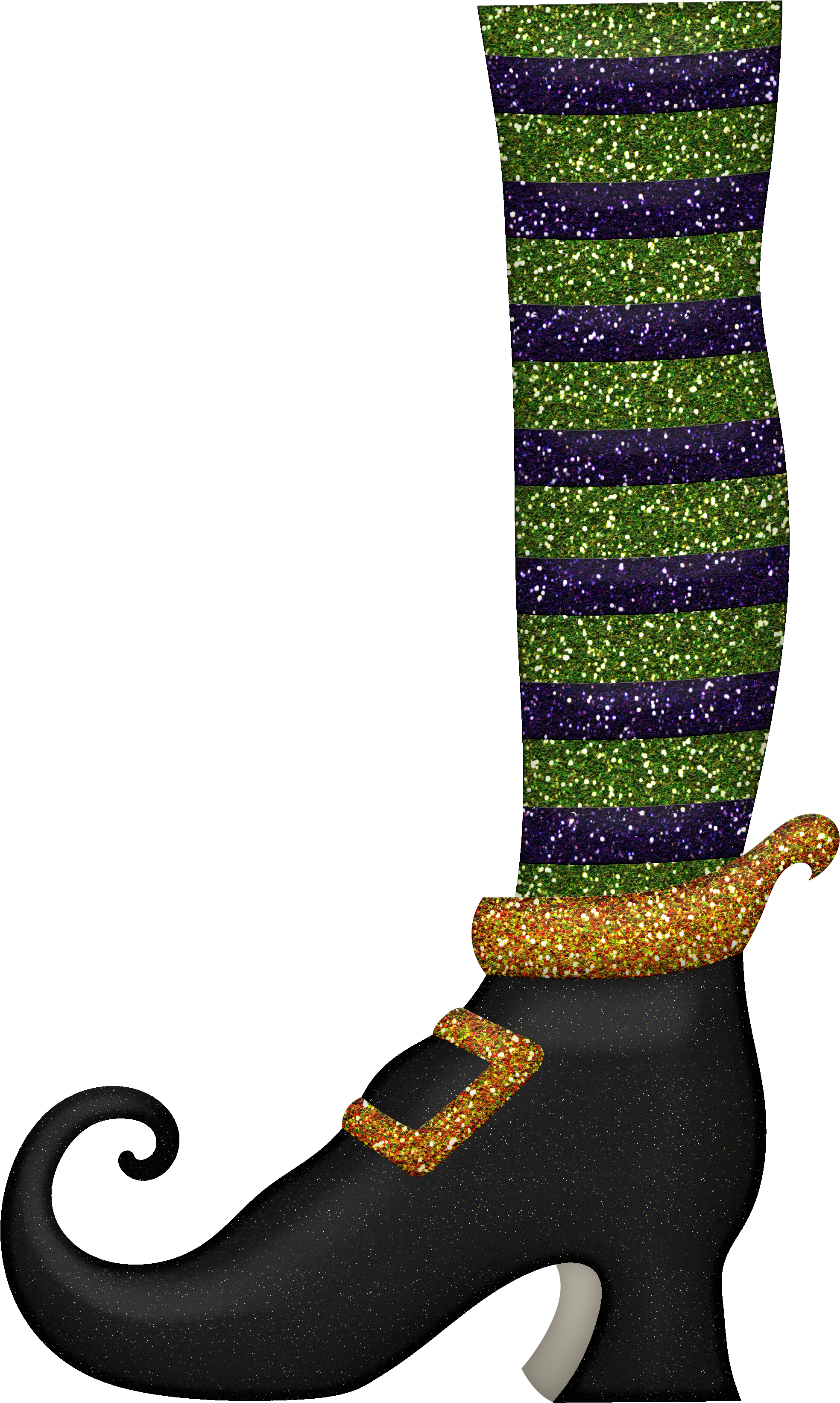 Shoe And Leg - Glitter Witch Clipart (2076x3356)