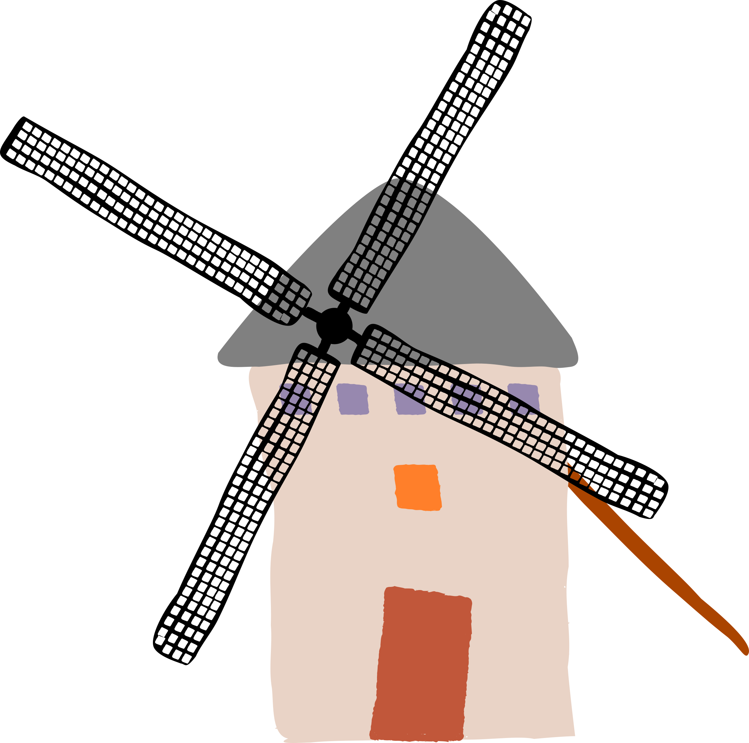 Windmill 2 - Windmill Clipart (2400x2380)