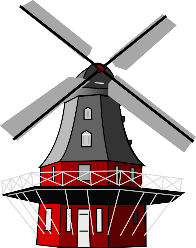 Clip Art Tags - Dutch Windmill Vector Png (632x800)