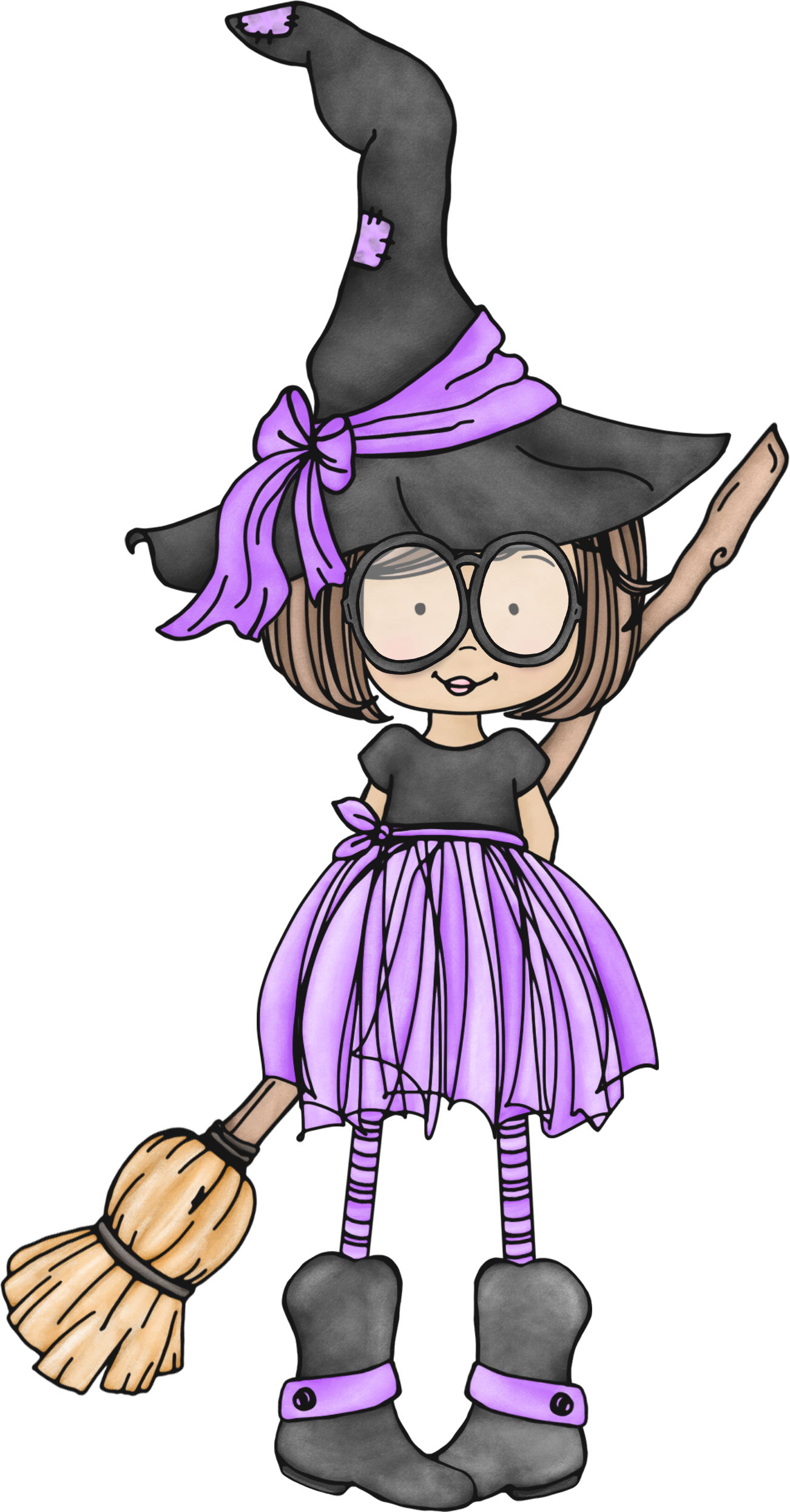 Cute Little Witch With Glasses - Witchcraft (1302x2492)