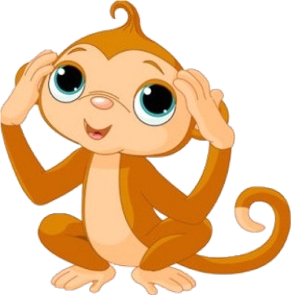 Spider Monkey Clip Art - Cute Cartoon Monkey Png (600x600)