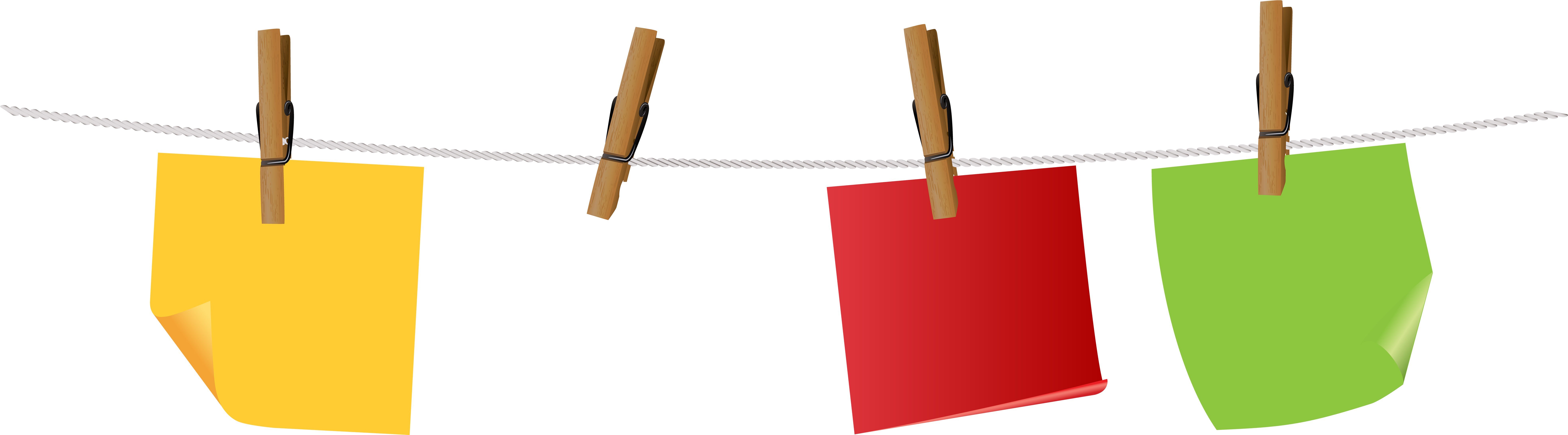 Sticky Notes Hanging On Rope Png Clip Art - Hanging Sticky Notes Png (8000x2364)