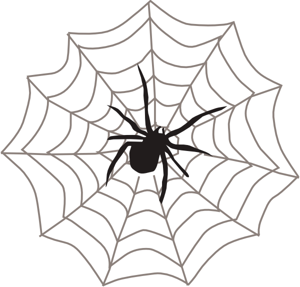 Spider In Web Clipart (600x574)