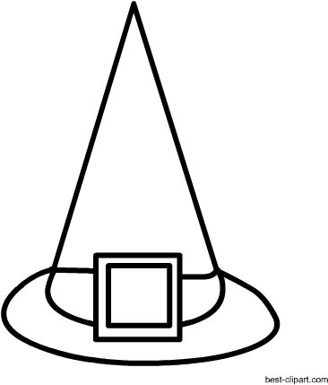 Black And White Witch Hat Clip Art Free - Witch Hat (450x450)