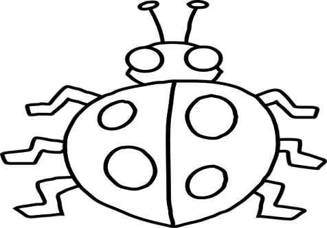 Ladybug Cut Out Template Outline Clip Art At Vector - Clip Art (476x333)