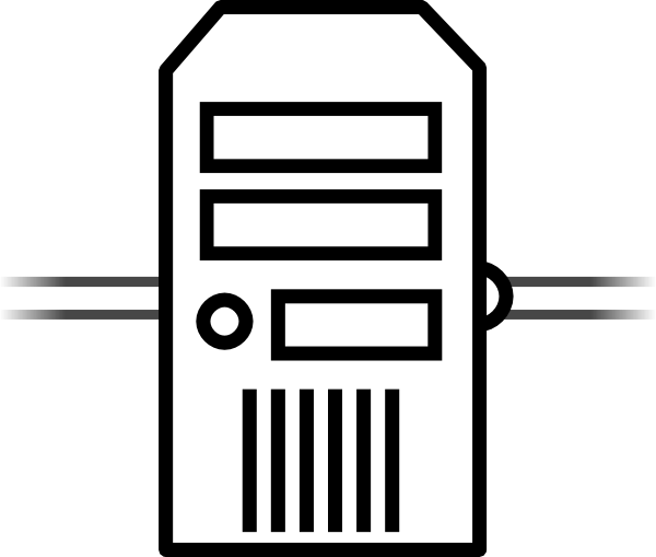Network Outline Clip Art - Server Network Clipart Icon Png (600x509)