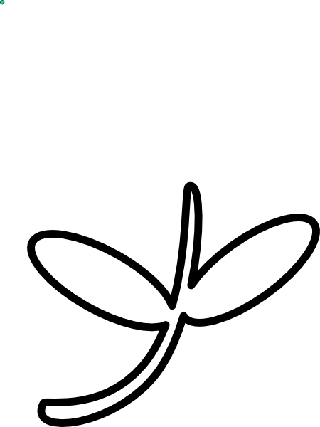 Stem Clipart Black And White - Outline Of A Stem (450x600)
