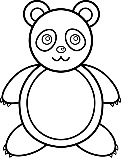 Panda Bear Line Art - Valentine Teddy Bear Coloring Pages (421x550)