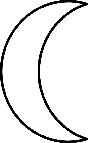 Crescent, Moon, Unhappy, Sleepy, Tired - Sketch Of Half Moon (366x591)