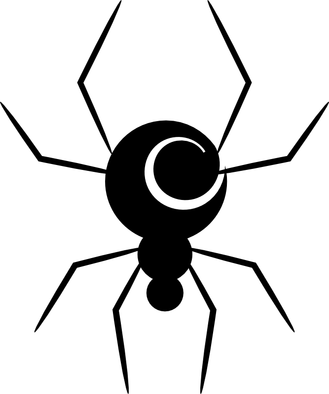 Clipart - Spiral Spider - Simple Spider Vector (667x800)