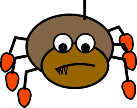 Itsy Bitsy Spider Went Up The Waterspout Spiderpixabaycom - Clip Art (445x350)