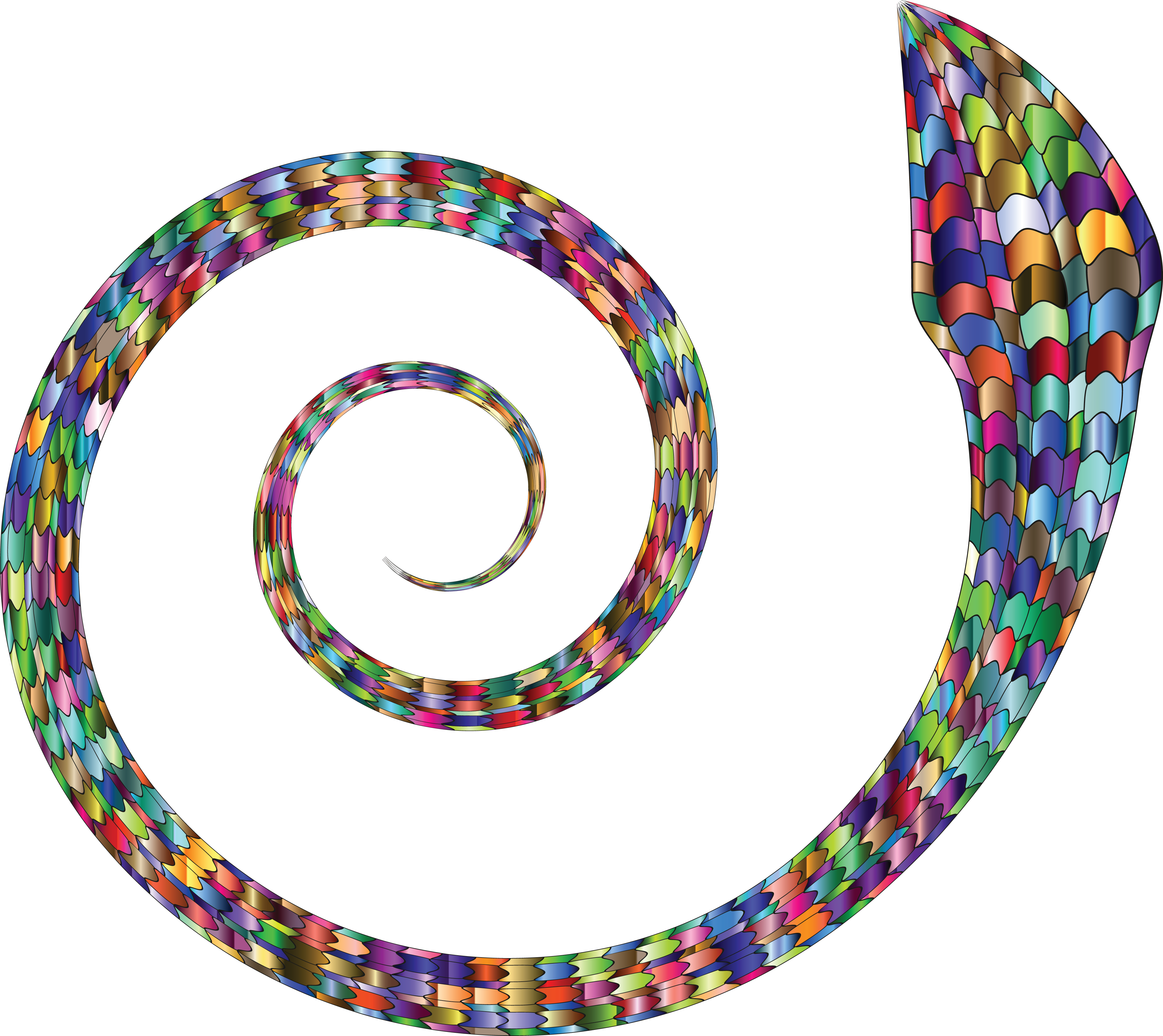 Free Clipart Of A Colorful Coiled Spiral Snake - Portable Network Graphics (4000x3564)