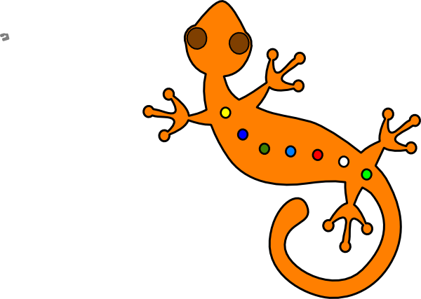 Lizard Clip Art - Orange Gecko (600x427)