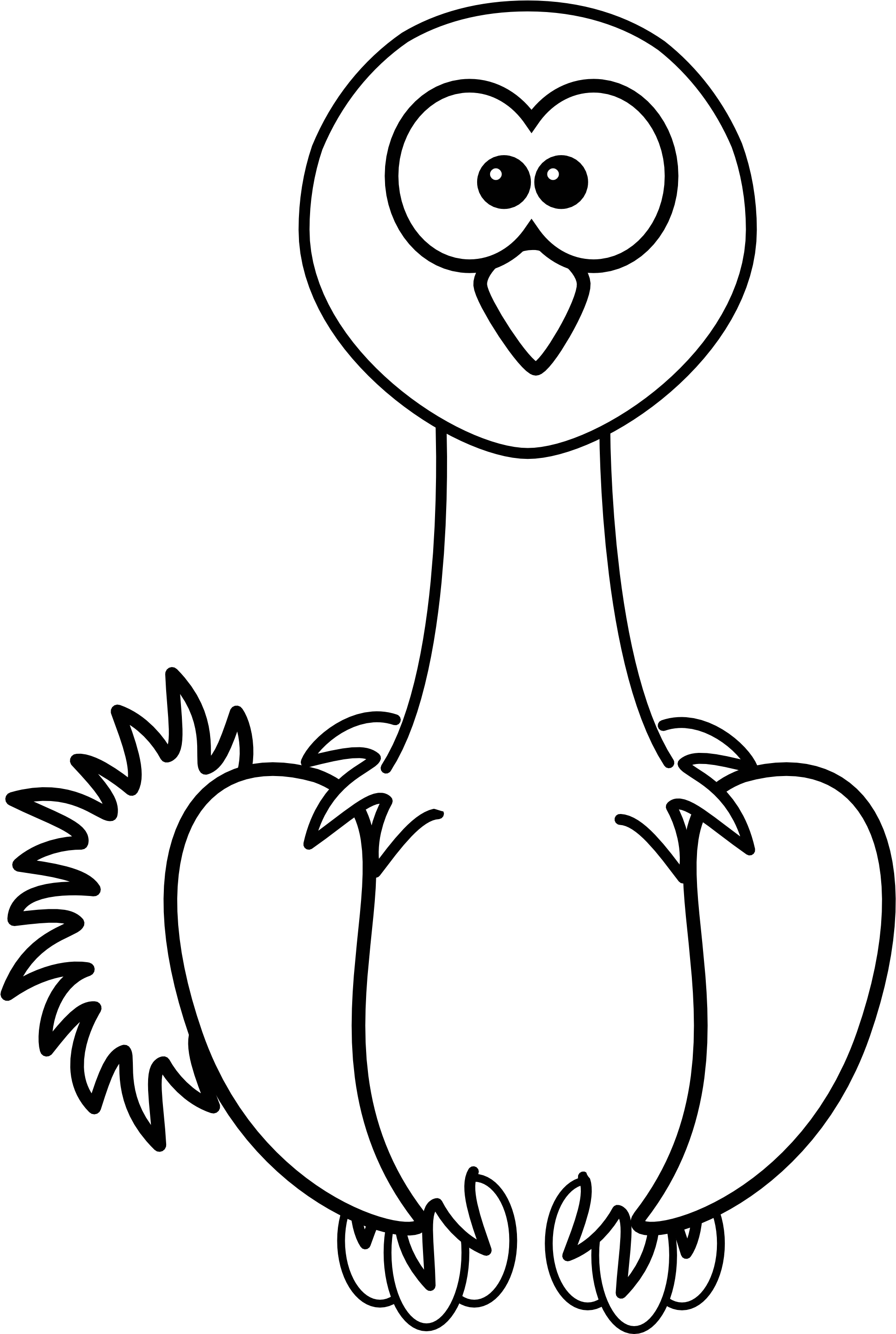 Ostrich Clipart Black And White - Cartoon Ostrich (1969x2880)