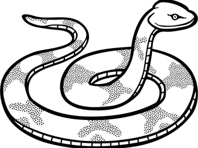Ular Clipart - Snake Clip Art Black And White (640x480)