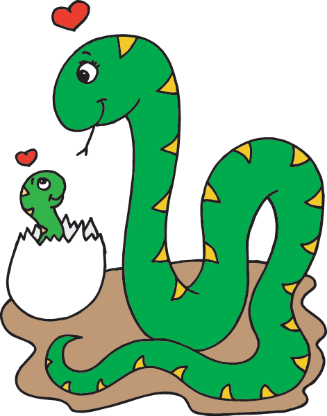 Mom Snake - Reptile Coloring Pages (471x600)
