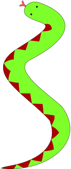 Long Snake, Red, Green, Cartoon, Template, Ladder, - Snakes For Snakes And Ladders (360x720)