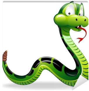 Serpente Cartoon Green Snake Cartoon Vector Wall Mural - Reptiles Cartoons (400x400)