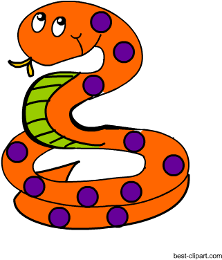 Orange And Purple Snake Clip Art Image - Orange (450x450)