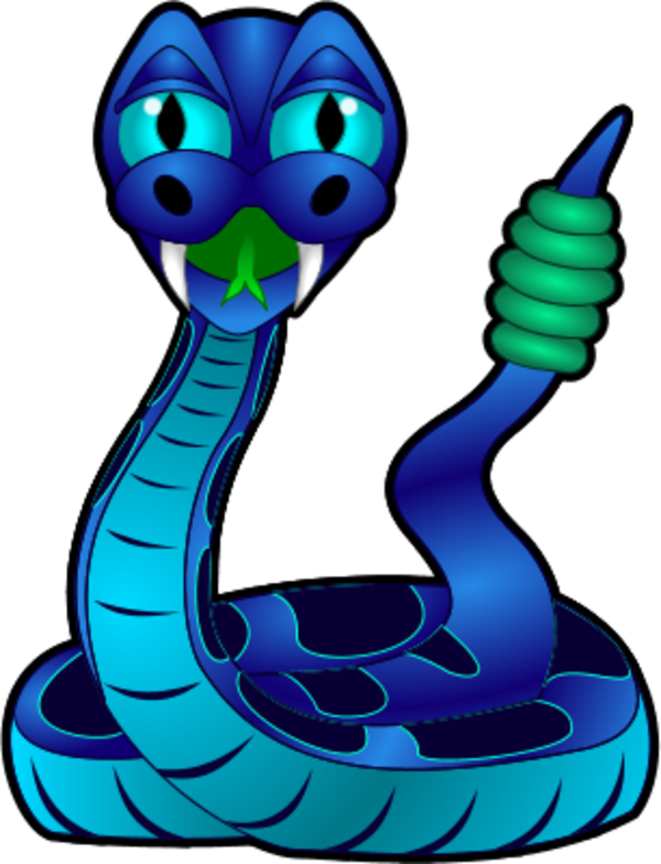 Blue Snake Clipart - Poisonous Snakes Clipart (600x784)